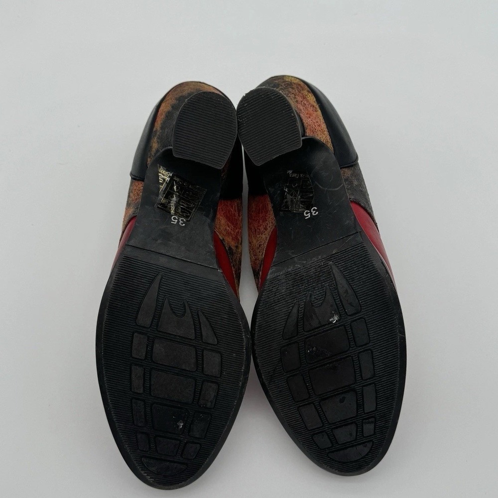 L'Artiste by Spring Step Kallandra Heels Red Multi Leather Lace Up Victorian 5.5 - Picture 9 of 16